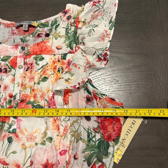 Figueroa Flower Short Sleeve Button Front Floral Print Belted Maxi Dress Size XL - Picture 4 of 7